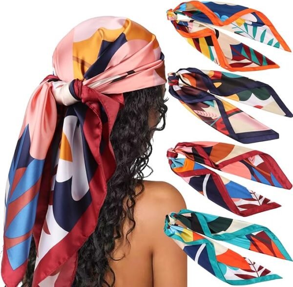 Grand Foulards Carrés en Satin