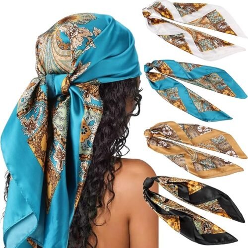 Grand Foulards Carrés en Satin